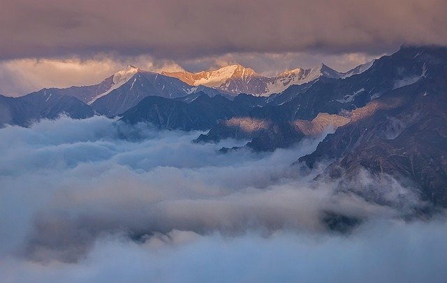 caucasus, russia, mountains, fog, sunset, clouds, travels, summer, nature, landscape, calmness, silence, meditation, travel, the picturesque, meditation, meditation, meditation, meditation, meditation